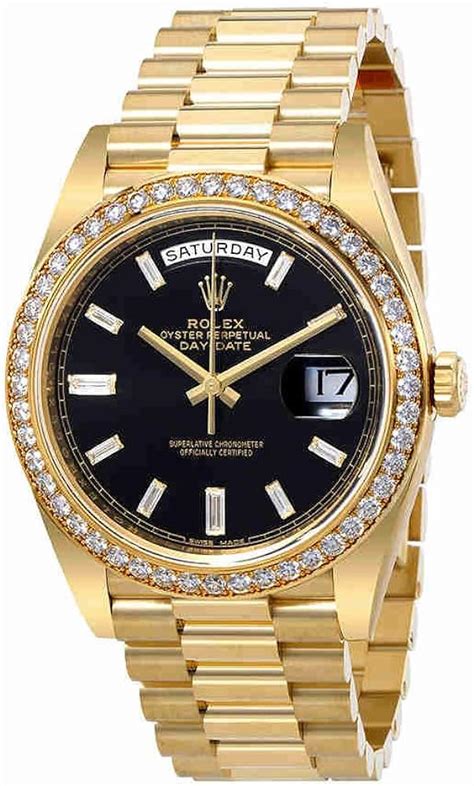 rolex day date gold schwarz